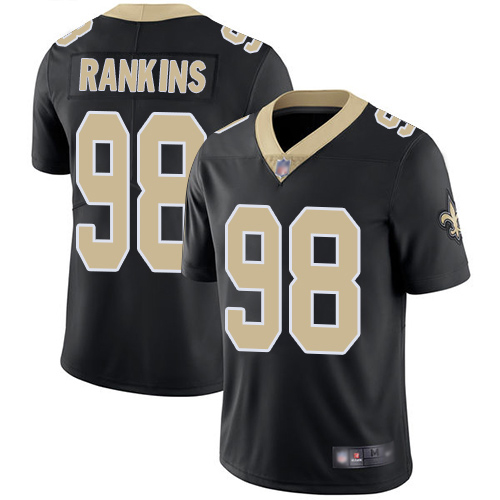 Men New Orleans Saints Limited Black Sheldon Rankins Home Jersey NFL Football #98 Vapor Untouchable Jersey->new orleans saints->NFL Jersey